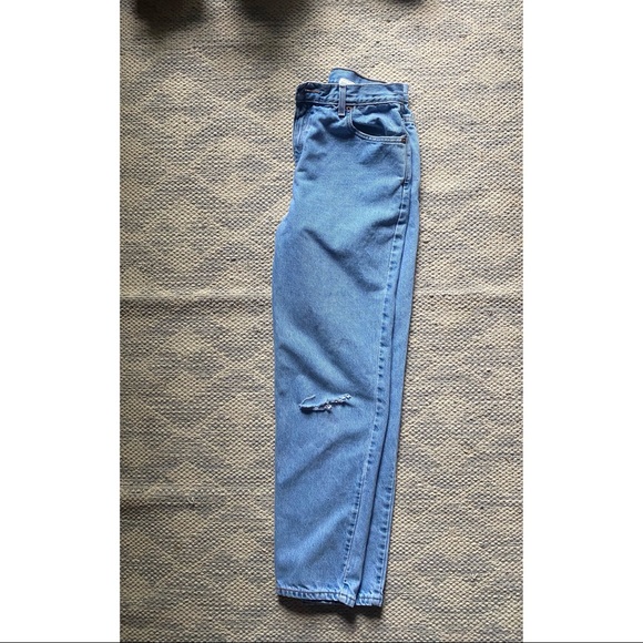 Vintage 90s Style Levis Red Tag 550s Distressed High Waisted Denim Blue Jeans - Picture 6 of 8